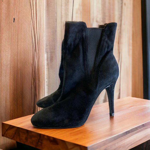 Victoria's Secret Womens Black Suede Ankle Boots Stiletto Heels Size 6 - Picture 1 of 4